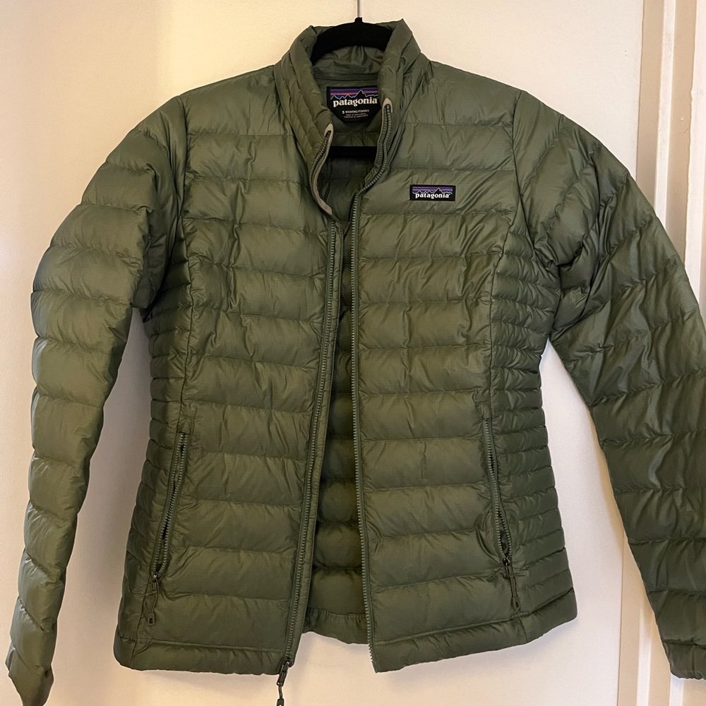 Patagonia Olive Green Down Sweater Jacket Puffer